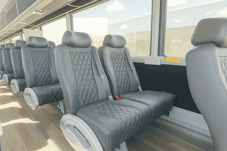 interior of Bus Rental Company Huntington Beach charter bus