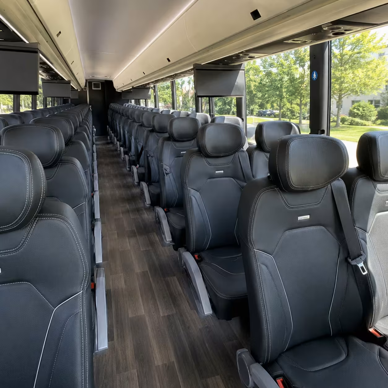 56 passenger charter bus interior